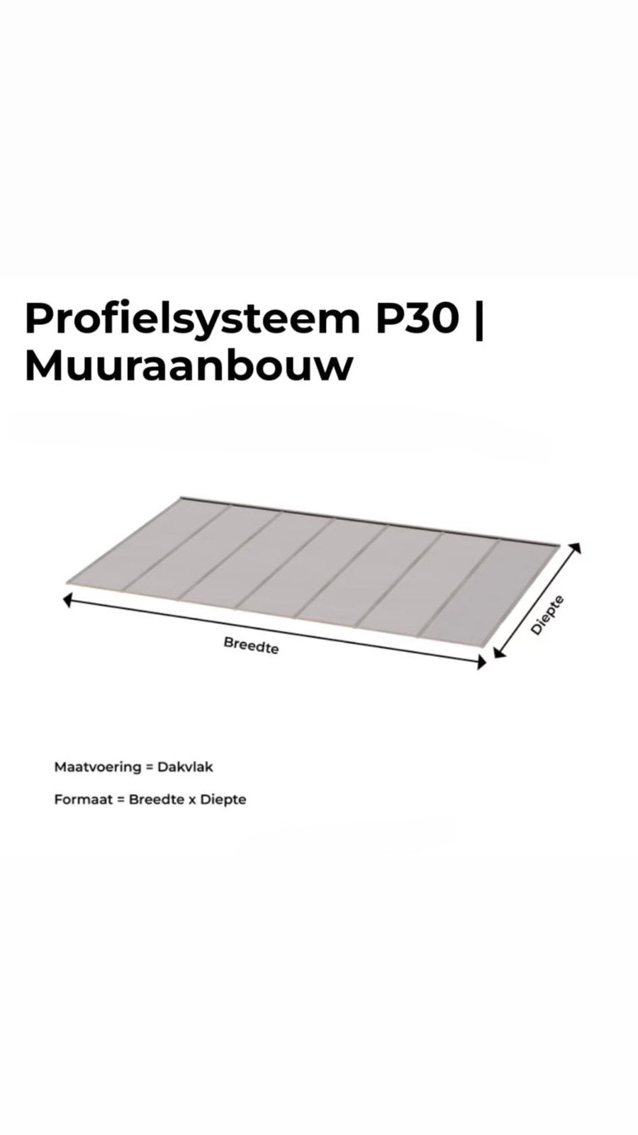 Overkapping Profielsysteem muuraanbouw, Ophalen, Nieuw, Veranda