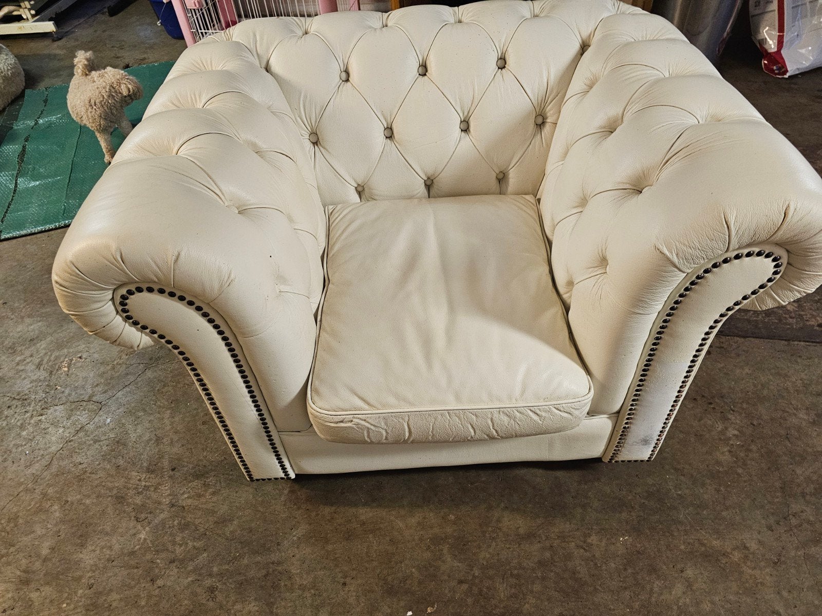 Chesterfield stoel., Huis en Inrichting, Ophalen, Eenpersoons, Minder dan 150 cm, Leer
