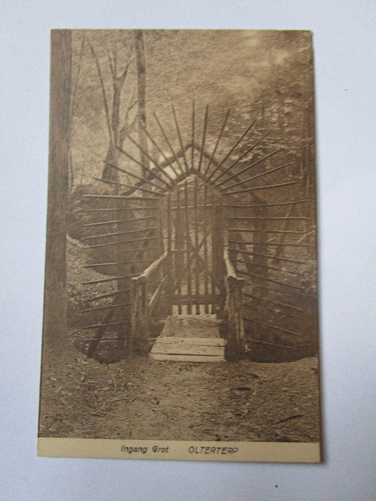 Ansichtkaart Friesland - Olterterp - ingang grot uitg Wierda, Verzenden, 1920 tot 1940, Gelopen, Friesland
