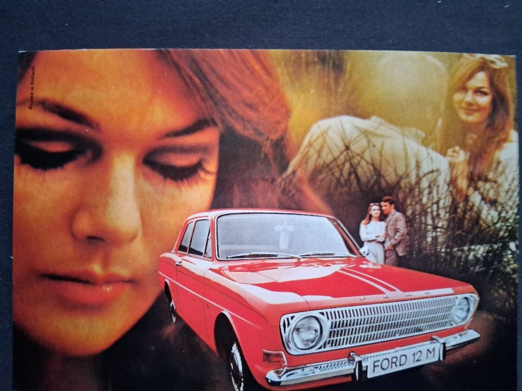 ansichtkaart Ford 12 M 1968 ( rood ), Ophalen of Verzenden, 1960 tot 1980, Ongelopen, Voertuig