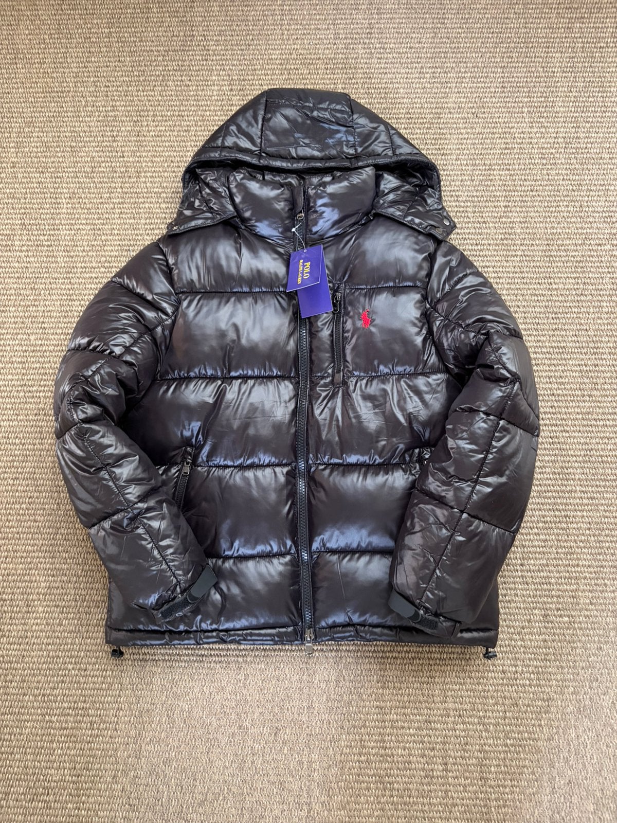 Glans zwarte puffer Ralph Lauren maat M, Ophalen of Verzenden, Nieuw, Maat 48/50 (M), Zwart