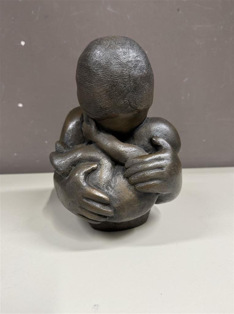 Brons beeld - Theresa Gilder moeder en kind - gesigneerd, Antiek en Kunst, Ophalen of Verzenden