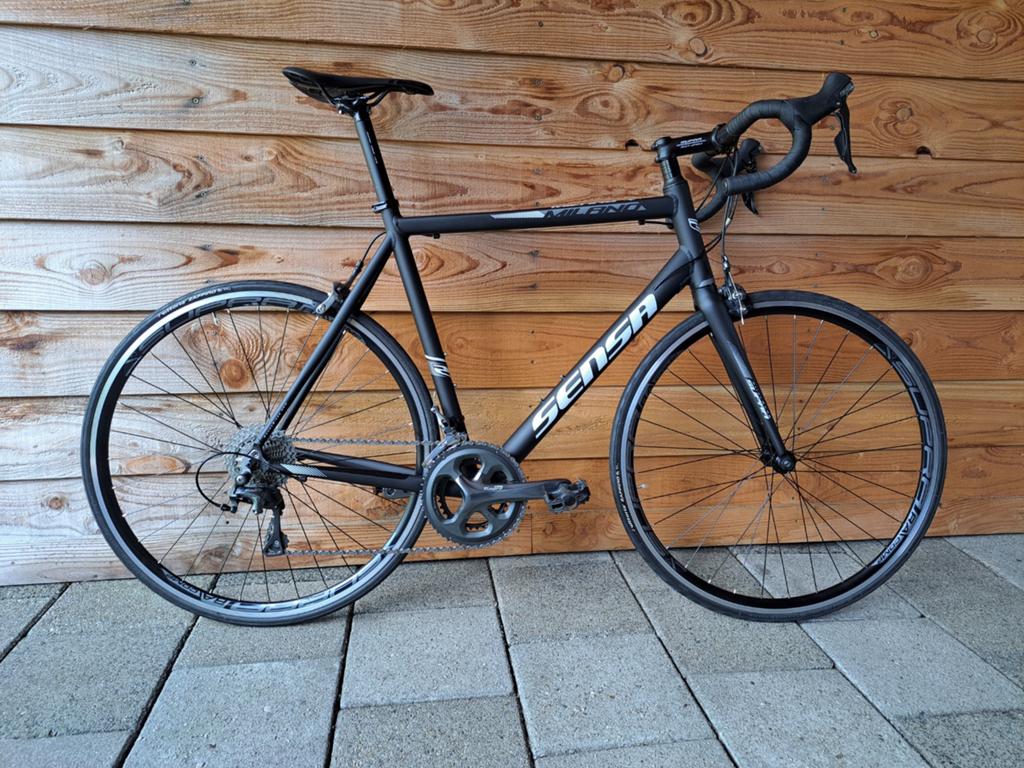 Sensa Milano herenmodel mat zwart/wit, Fietsen en Brommers, Aluminium, Zo goed als nieuw, 57 tot 61 cm, Meer dan 20 versnellingen