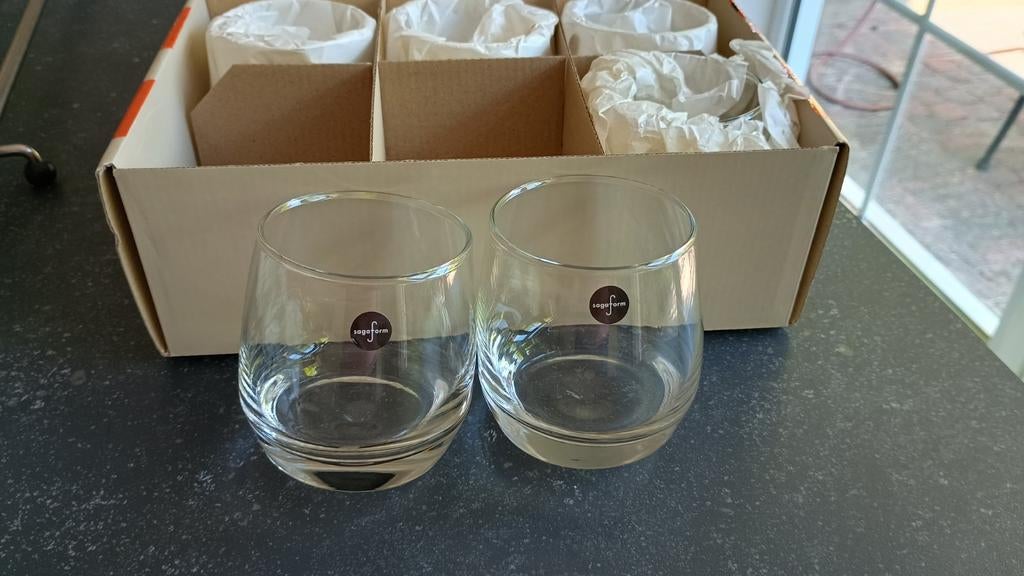 Sagaform Tumbler Whiskey Glazen - Set van 6 (30cl), Nieuw, Ophalen of Verzenden, Overige merken, Glas