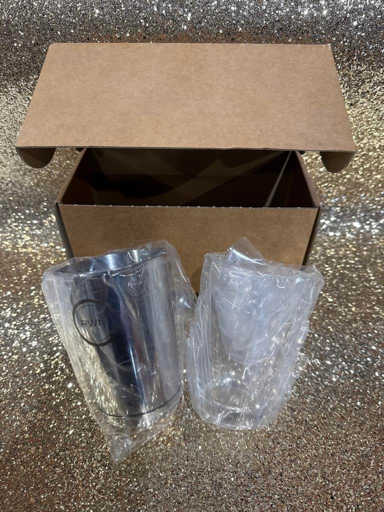 Cocktail shaker RVS met Glas - Nieuw in Doos, Ophalen of Verzenden, Zo goed als nieuw, Overige typen