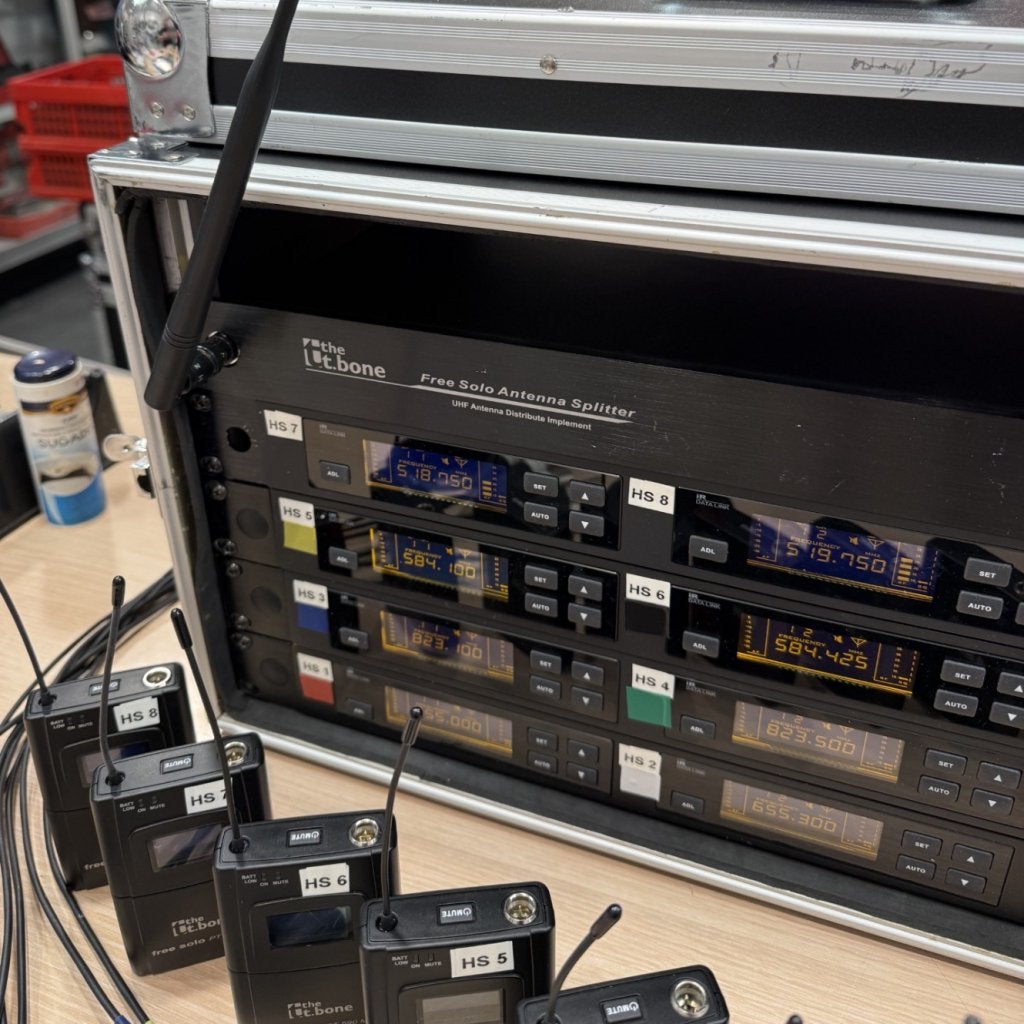 The TBone Free Solo Twin set x 4 + antenna splitter + case, Flex Ltd., Gebruikt, https://flex.com/contact-us, Nobelstraat 10, 5807 GA Oostrum LB, Limburg, Nederland