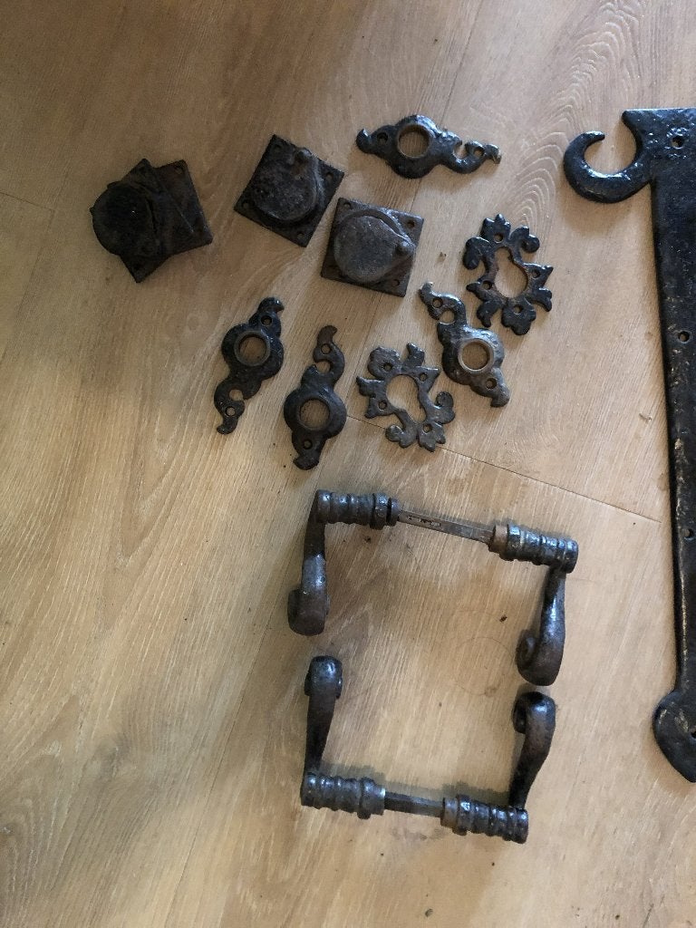 Kirkpatrick deurbeslag smeedijzer zwart, Ophalen of Verzenden, Gebruikt, Overige materialen, Klink of Kruk