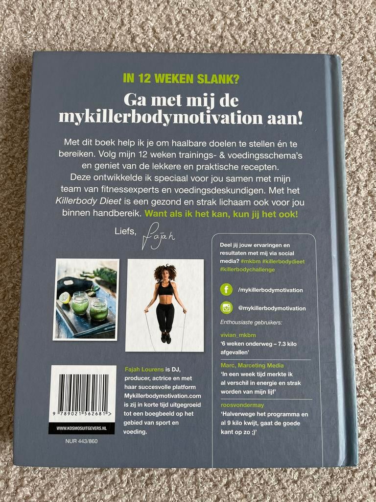 My Killer Body Motivation - Fajah Lourens, Boeken, Gezondheid, Dieet en Voeding, Gelezen, Dieet en Voeding, Verzenden