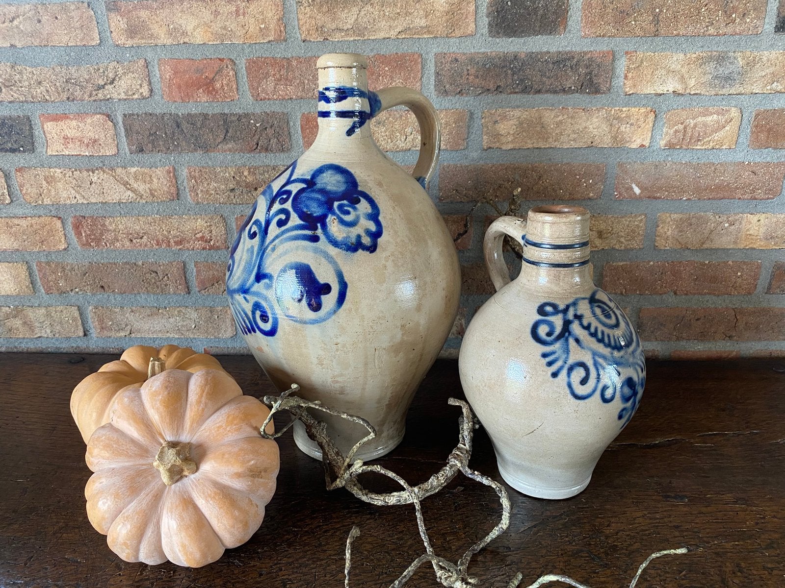 Brocante antieke steengoed kruiken, Ophalen of Verzenden