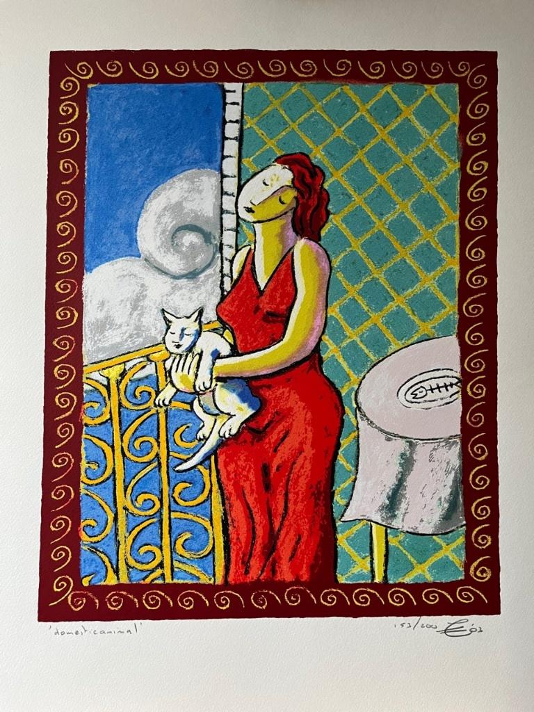 Jacques Tange, zeefdruk Domestic animal, Ophalen