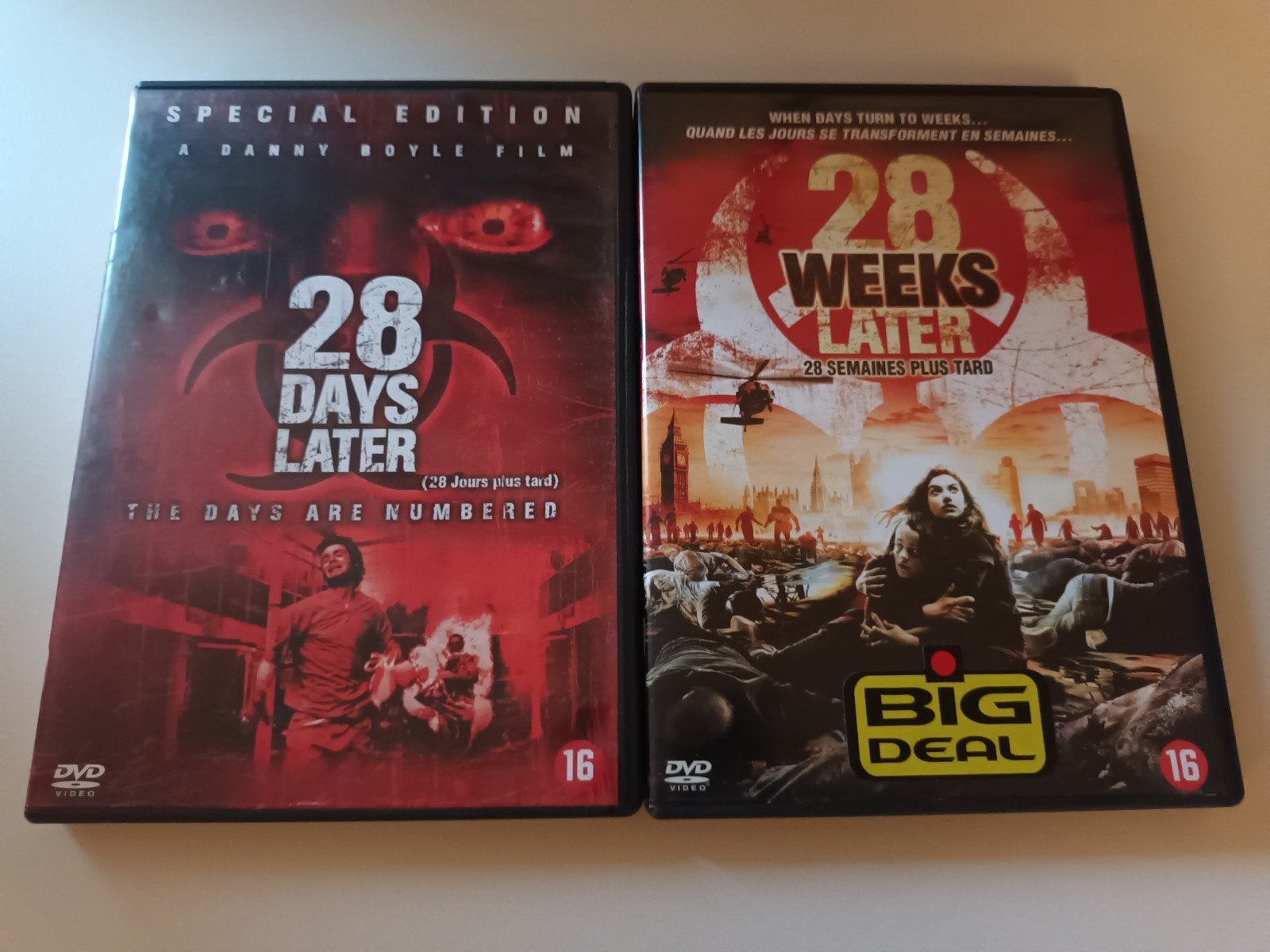 Dvd 28 days / weeks Later, Cd's en Dvd's, Dvd's | Horror, Vanaf 16 jaar, Ophalen of Verzenden, Zo goed als nieuw, Overige genres