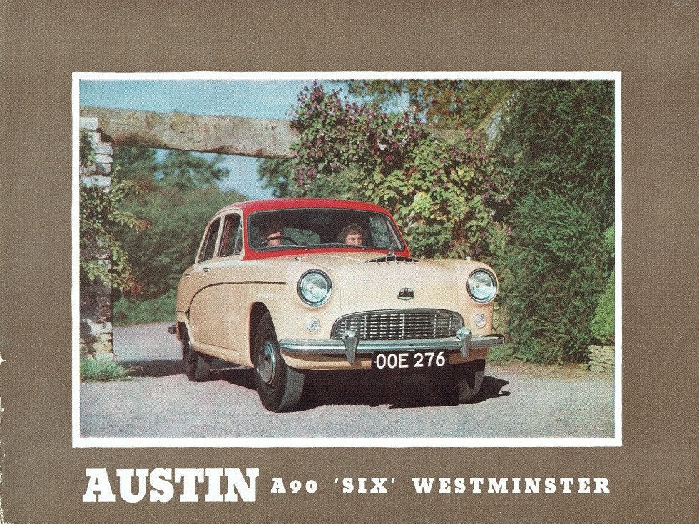 Folder Austin A90 'Six' Westminster (Duitse uitg. - ca.1956), Verzenden, Gelezen, Overige merken