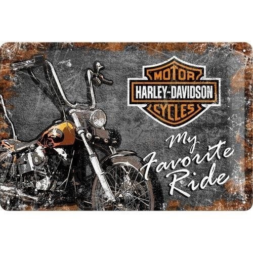 Harley Davidson favorite ride relief metalen reclamebord, Ophalen of Verzenden, Nieuw, Auto's
