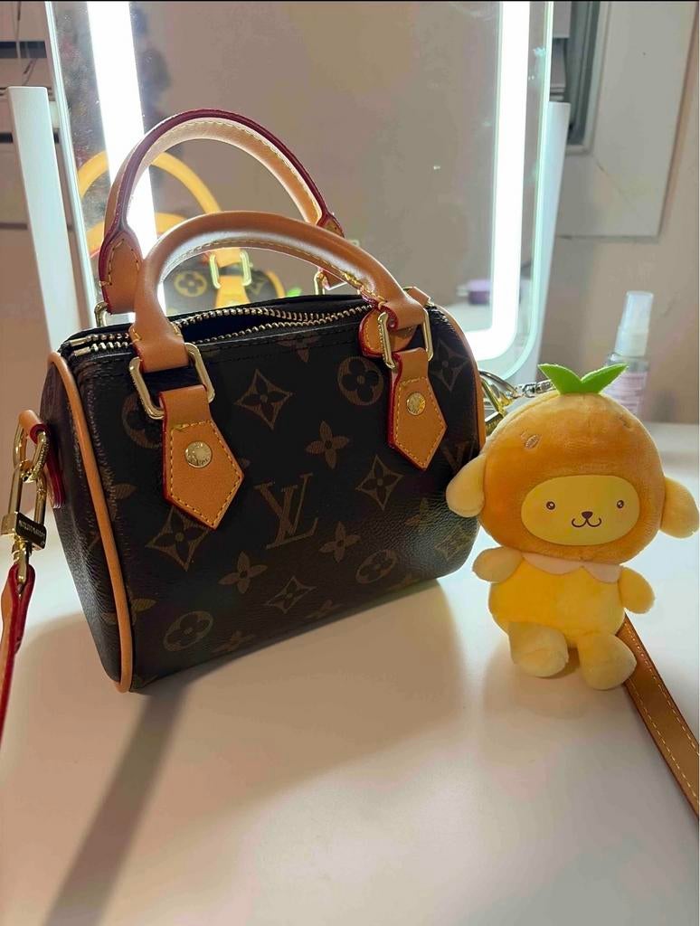 Louis Vuitton Speedy Nano Monogram Tasje, Ophalen of Verzenden, Zo goed als nieuw, Bruin, Handtas