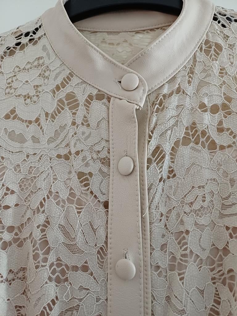 Feestelijke jurk. Beige. Kanten lijfje. Plooirok., Kinderen en Baby's, Kinderkleding | Maat 152, Meisje, Ophalen of Verzenden