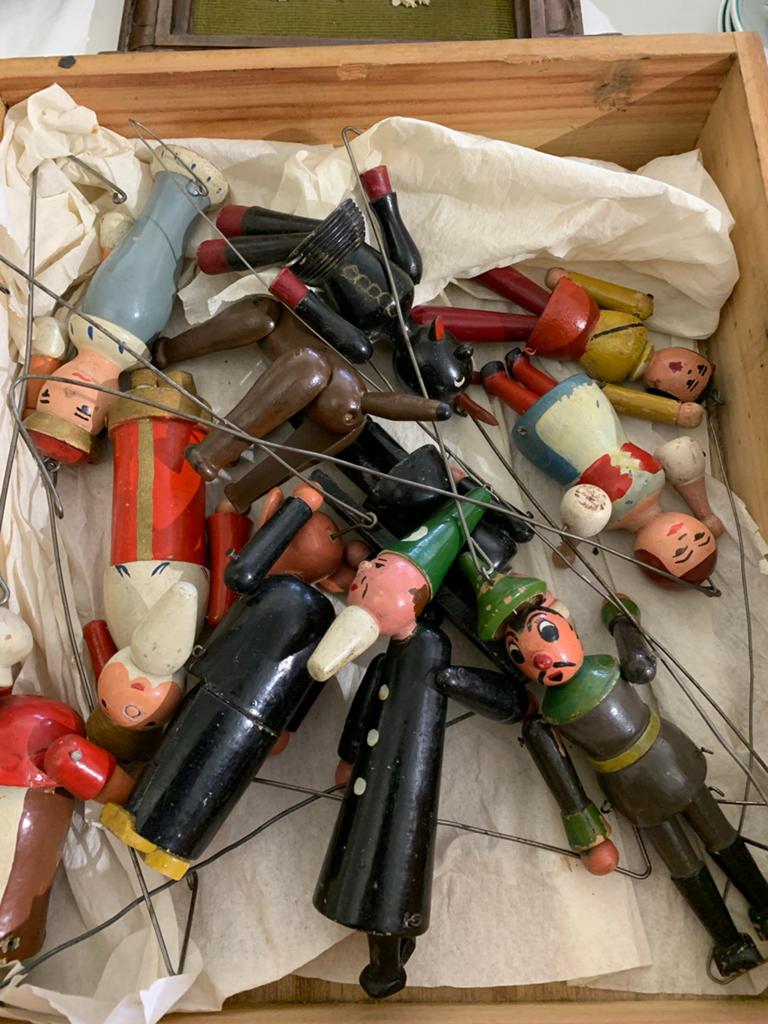 Antieke Erzgebirge Theater Houten Popjes - Handgeschilderd, Gebruikt, Ophalen of Verzenden, N, V