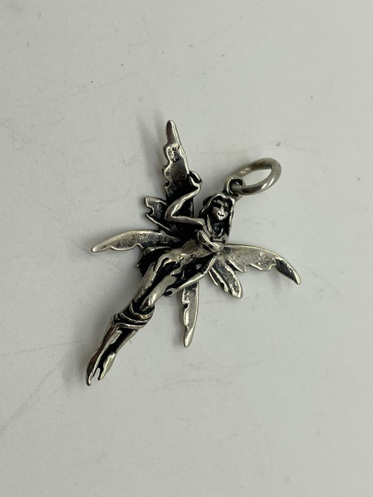 E118 Prachtige zilveren hanger elfje, Overige voorstellingen, Ophalen of Verzenden, X, Zilver