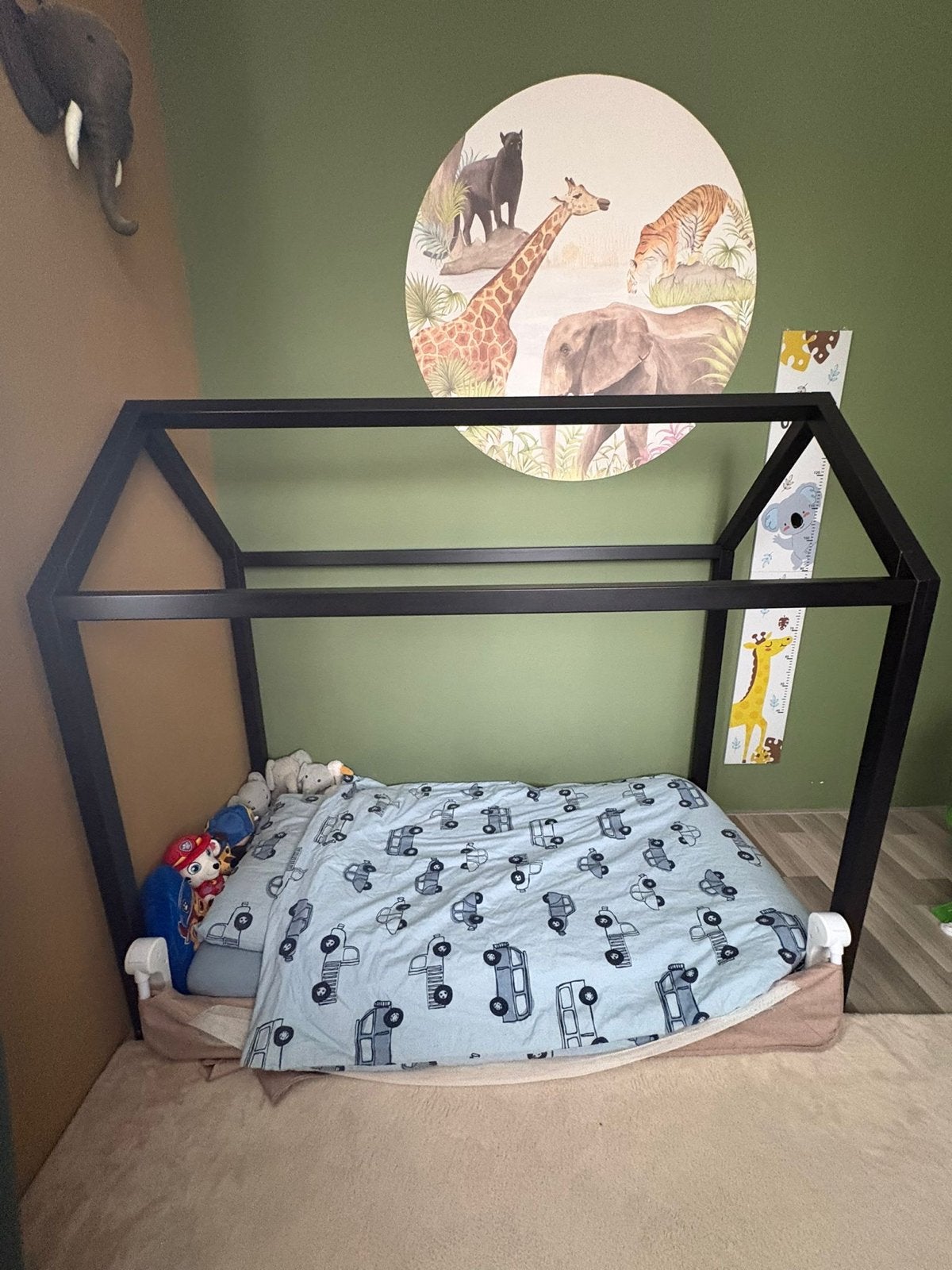 Bopita zwart peuter huisbed met matras, zo goed als nieuw!, Kinderen en Baby's, Kinderkamer | Bedden, Ophalen, 70 tot 85 cm, Zo goed als nieuw