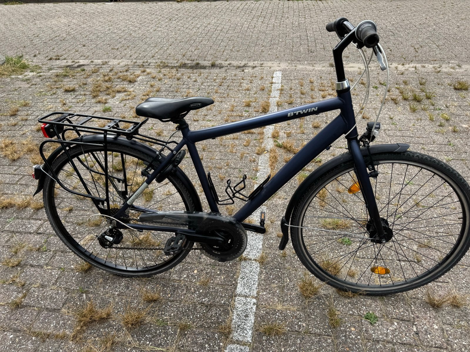 Btwin fiets, donkerblauw, 53 cm framehoogte, Ophalen of Verzenden, Gebruikt, Versnellingen