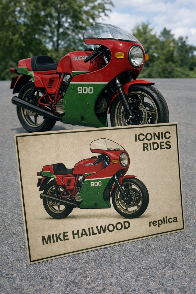 Ducati Mike Hailwood replica bord | 20x30cm, Verzenden, Nieuw, Reclamebord