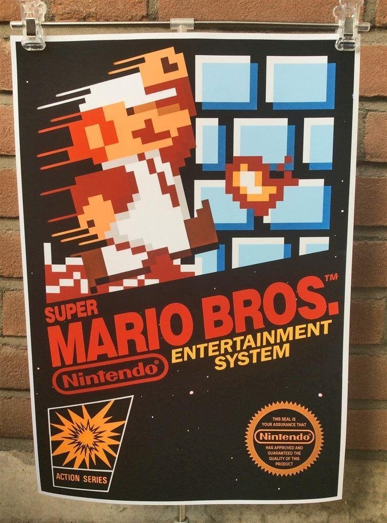SUPER MARIO BROS. NES Retro kunst print POSTER
