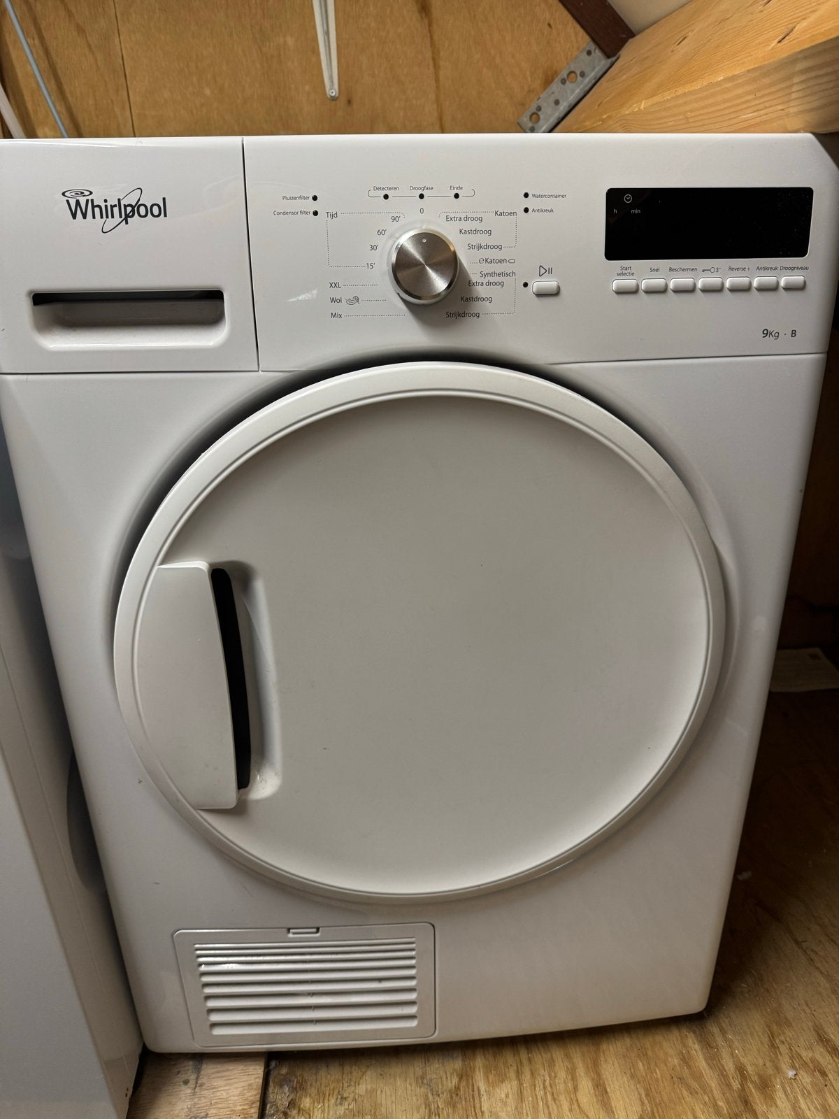 Whirlpool wasdroger 9kg - B-klasse, Gebruikt, 8 tot 10 kg, Ophalen of Verzenden, Voorlader