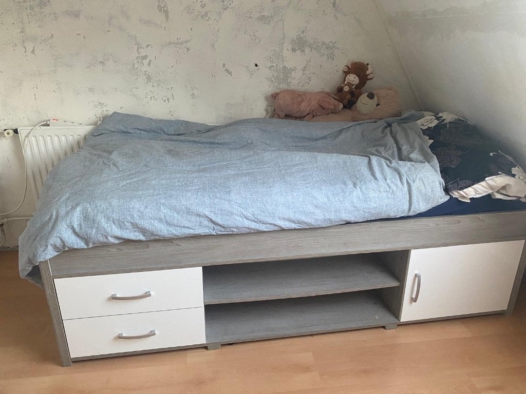 Half hoogslaper, Kinderen en Baby's, Kinderkamer | Stapelbedden en Hoogslapers, Ophalen, Gebruikt, Hoogslaper
