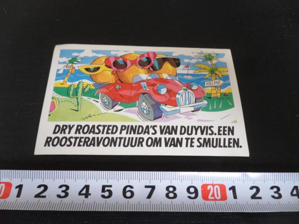 sticker duyvis dry roasted pinda's strip auto  *, Verzamelen, Ophalen, Zo goed als nieuw