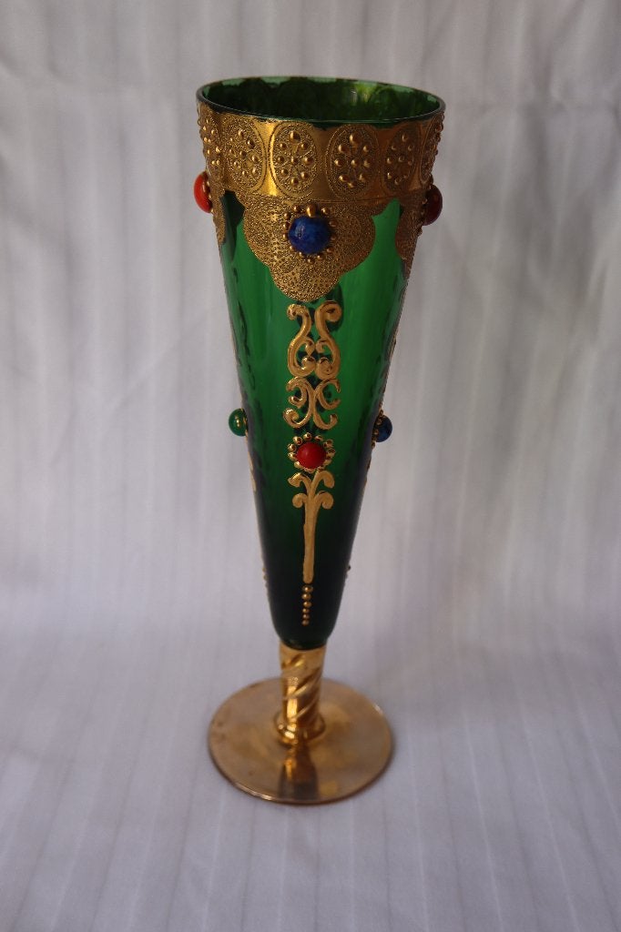 Vintage Murano glas Renaissance stijl bokaal, Ophalen of Verzenden