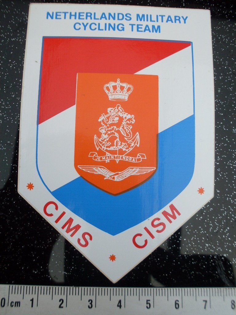 sticker netherlands military cycling team wielrennen cims, Verzenden, Zo goed als nieuw, Bedrijf of Vereniging