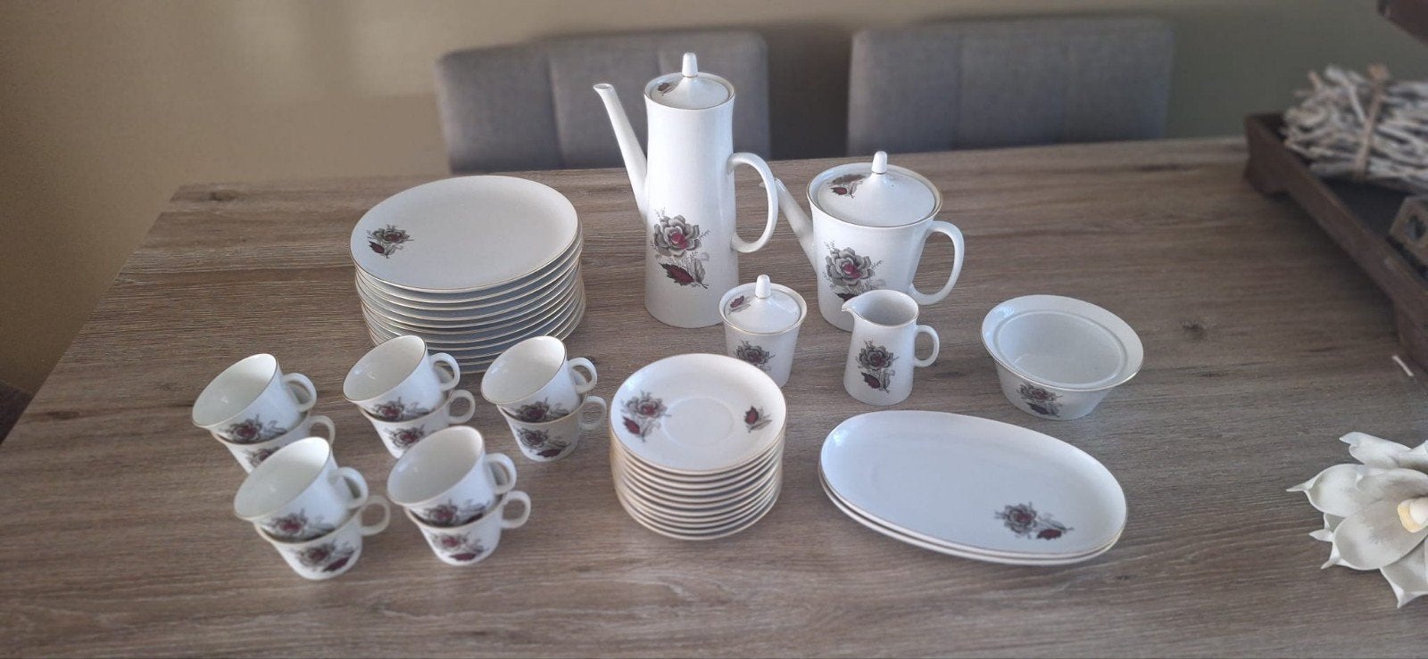 Vintage Mosa Maastricht bruidsservies koffie- en theeset, Ophalen of Verzenden