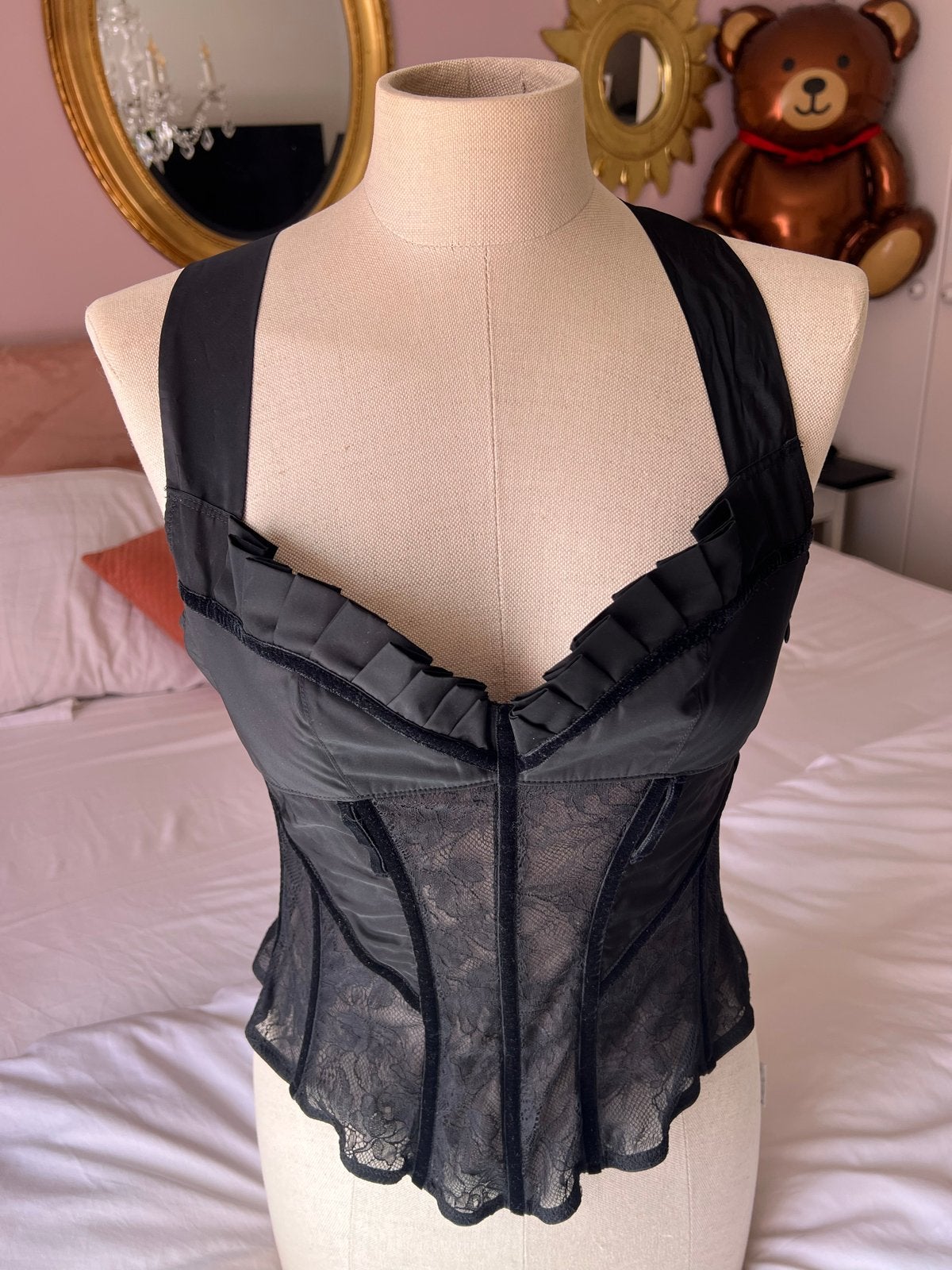 Christie's Zwart Corset met Kant en Satijn, Maat 42, Kleding | Dames, Ophalen of Verzenden, Zwart, Body of Korset