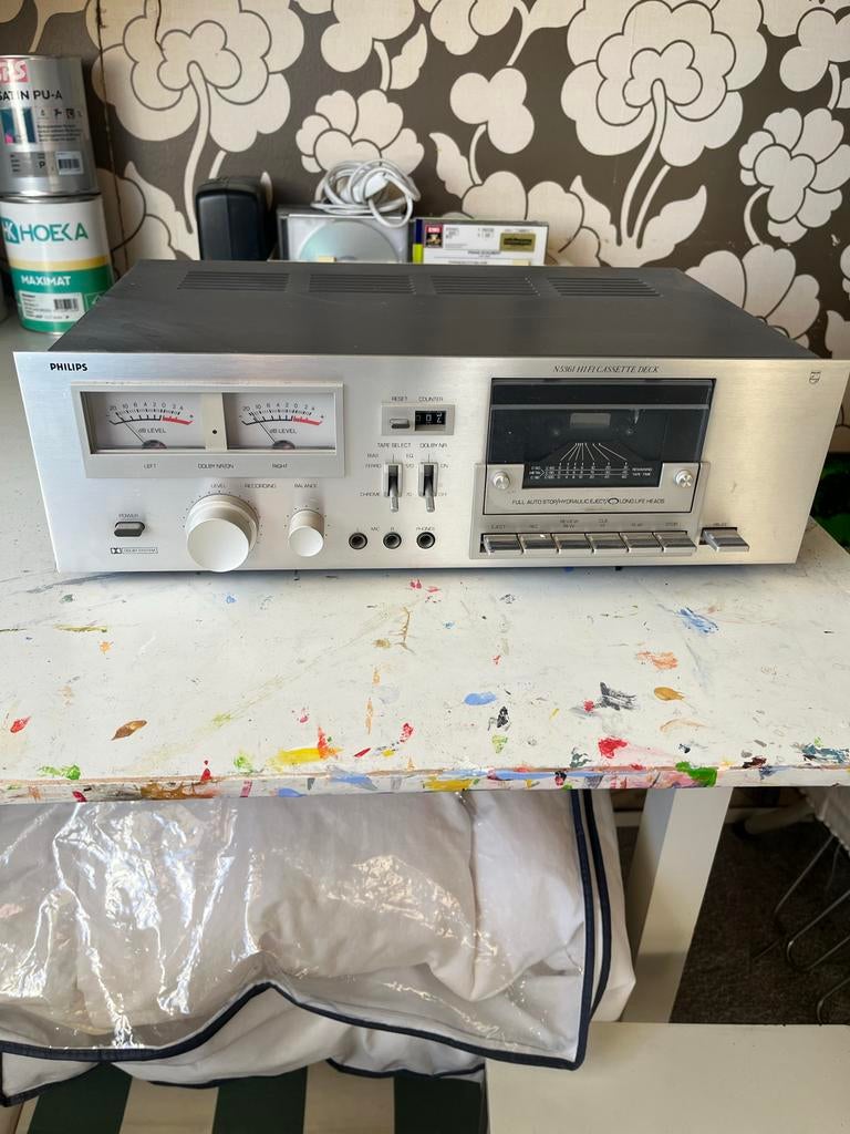 Philips N5361 Hifi Cassettedeck - Vintage Audio, Ophalen, Enkel, Philips, Tiptoetsen