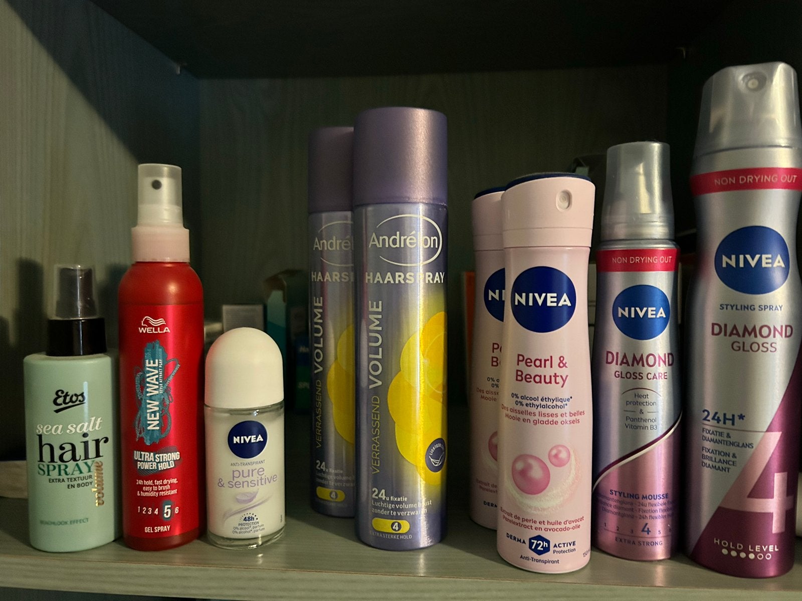 Haarproducten en deo Wella Nivea Andrelon Etos, Ophalen of Verzenden, Nieuw, Gel, Wax, Haarlak of Mousse