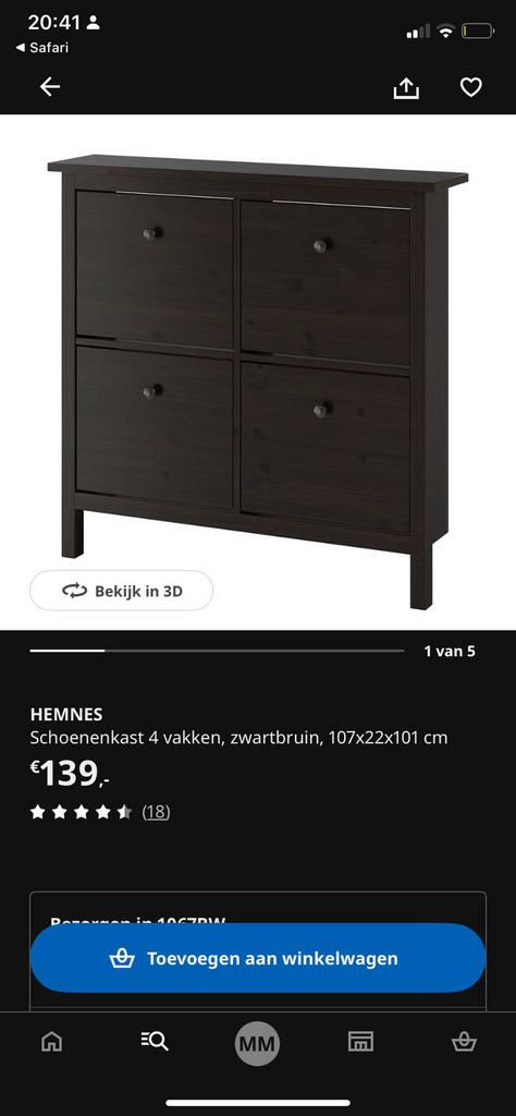 Ikea Hemnes schoenenkast schoenen kast, Ophalen of Verzenden, Gebruikt