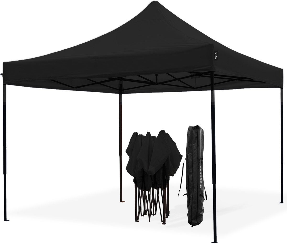LifeGoods 3x3m Easy-Up Party Tent - Black - Used, Ophalen, Gebruikt, Partytent, Minder dan 4 meter