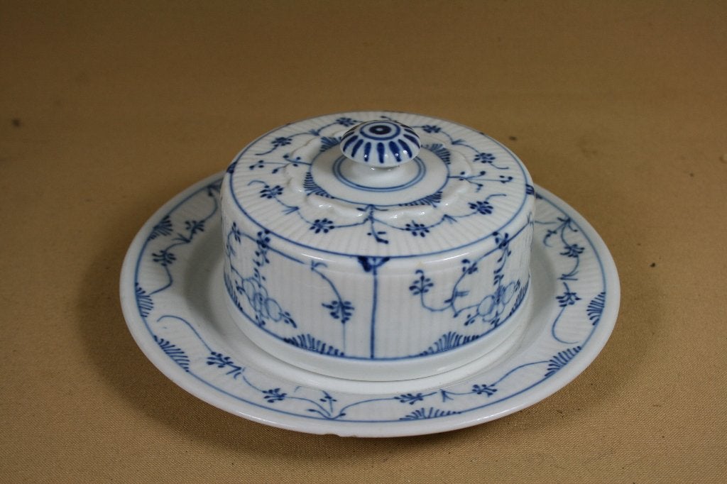 Botervloot Rauwenstein Blau Saks Strohblumen, Antiek en Kunst, Antiek | Servies los, Ophalen of Verzenden