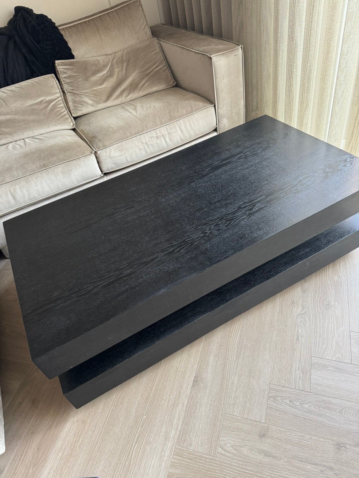 Henderson salontafel Black Oak 150x80x43 cm, Ophalen, Gebruikt, 100 tot 150 cm, 50 tot 100 cm