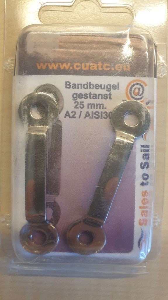 Bandbeugel, bandhouder, gestanst RVS A2 25mm, nieuw, Watersport en Boten, Zeilen en Zeiltoebehoren, Ophalen, Nieuw, Genua of Fok