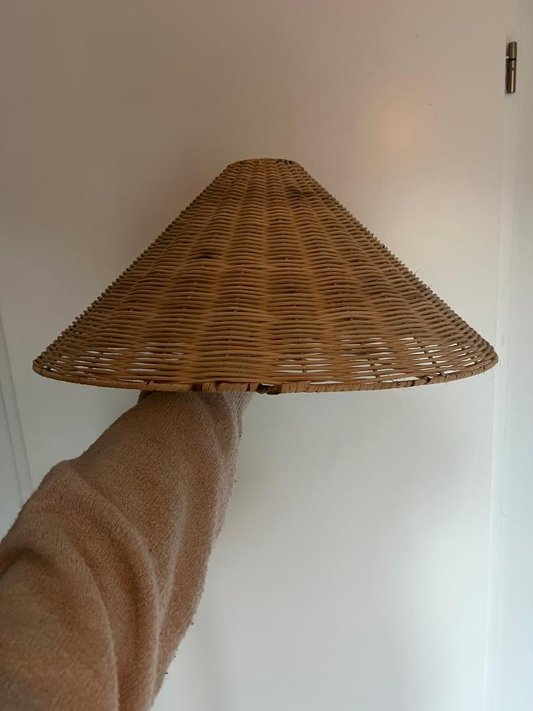 Rotan lampenkap, Huis en Inrichting, Lampen | Lampenkappen, Ophalen, Zo goed als nieuw, Rond, 25 tot 50 cm
