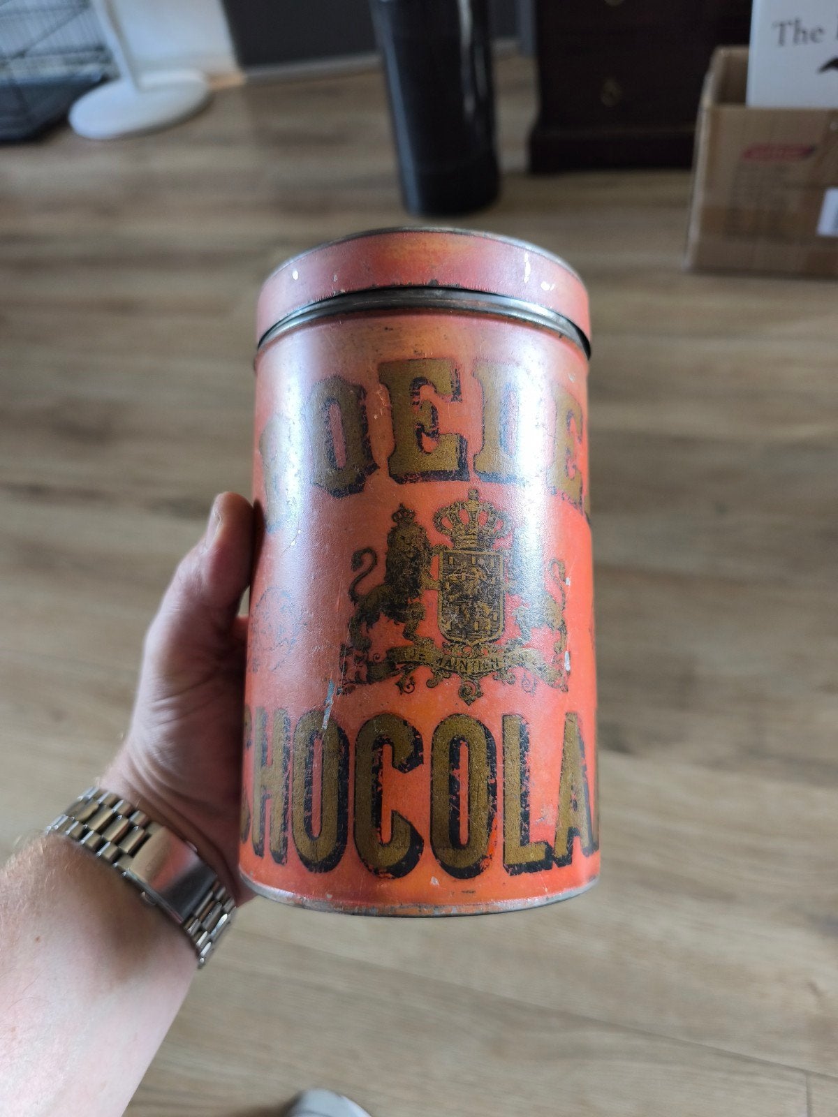 Vintage Poeder Chocolade Blik - Decoratief Verzamelobject, Ophalen of Verzenden