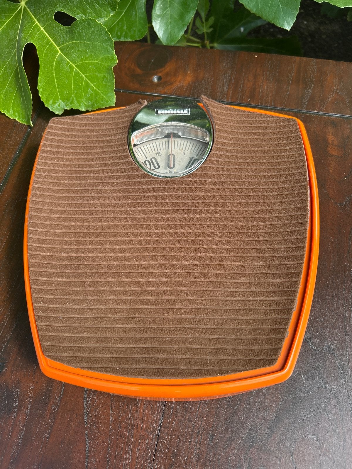 Vintage Soehnle Personenweegschaal - Oranje/Bruin, Ophalen, Gebruikt, Analoog, 100 kg of meer