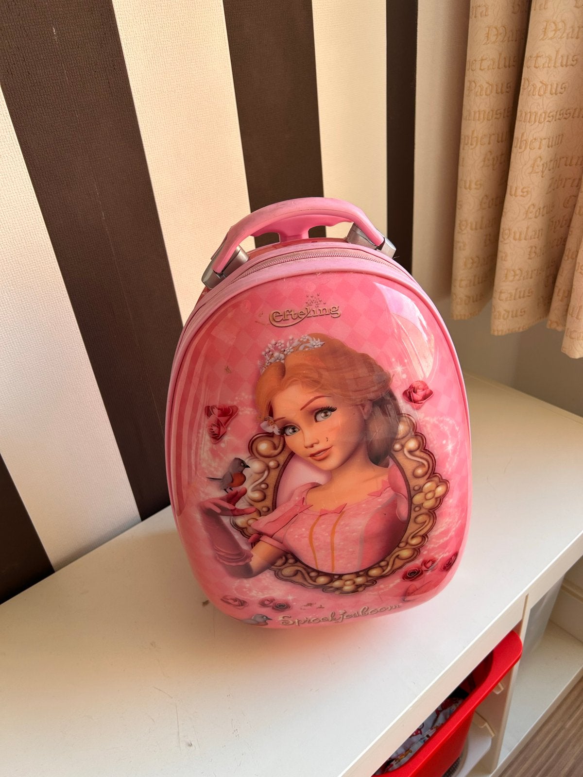 Roze Efteling Prinsessen koffer met wieltjes, Gebruikt, 20 tot 30 cm, Minder dan 40 cm, Ophalen of Verzenden