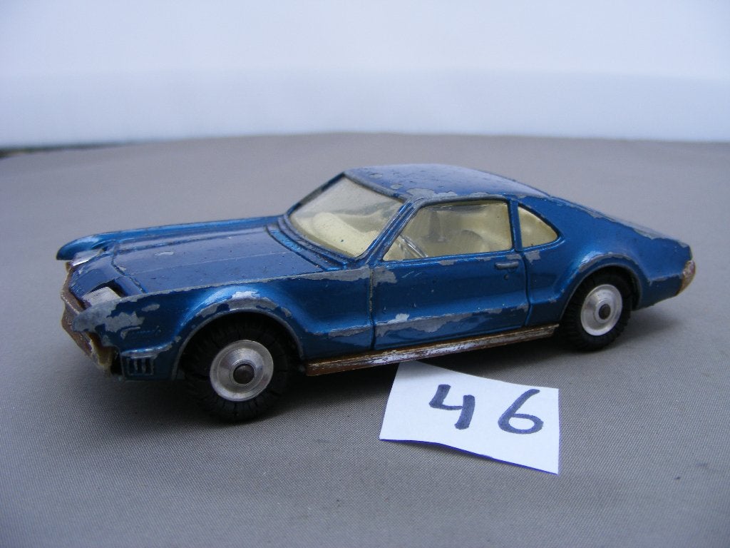 Oldsmobile toronado, corgi toys 264 (46) blauw 1/43, Hobby en Vrije tijd, Ophalen of Verzenden, Gebruikt, Auto, Corgi