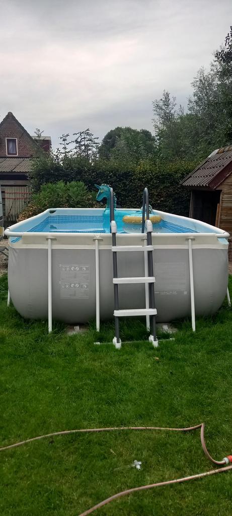 Intex Opzetzwembad met filterpomp - 4,88 x 2,44, Tuin en Terras, Zwembaden, Ophalen, Gebruikt, Rechthoekig, Minder dan 80 cm