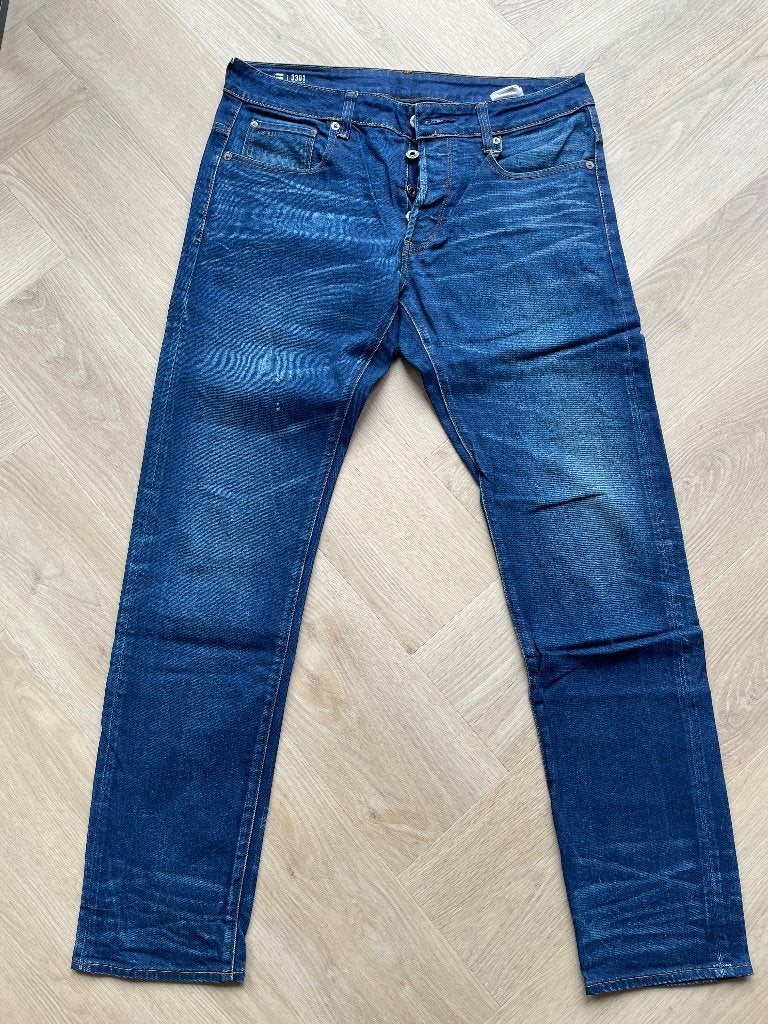 G-star 3301 slim NIEUW, G-Star Raw, Blauw, Ophalen of Verzenden, Zo goed als nieuw