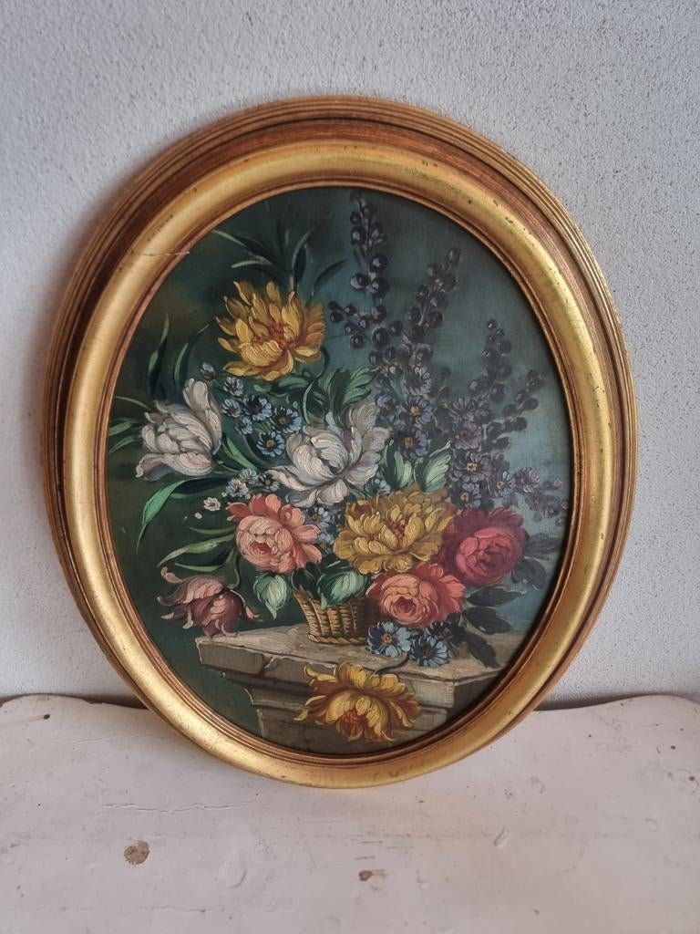 Olieverf schilderij bloemen stilleven K42 * schapenweide, Ophalen