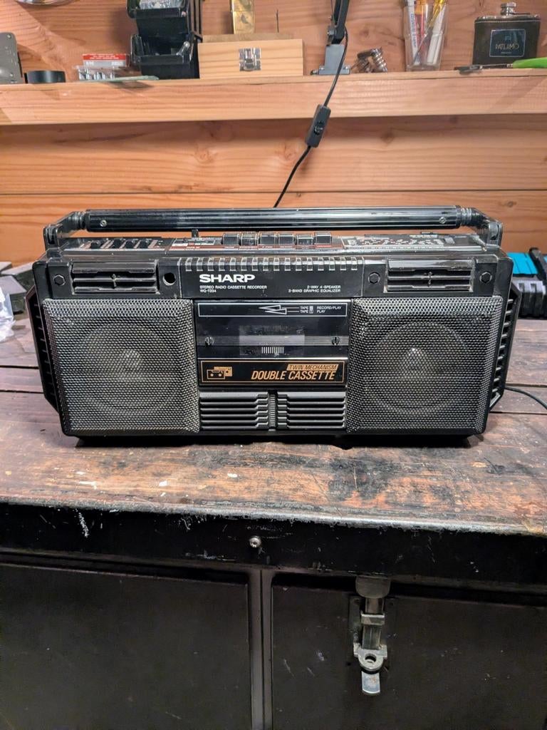 Sharp radio-casette speler Vintage jaren 70, Audio, Tv en Foto, Cassettedecks, Ophalen of Verzenden, Overige merken