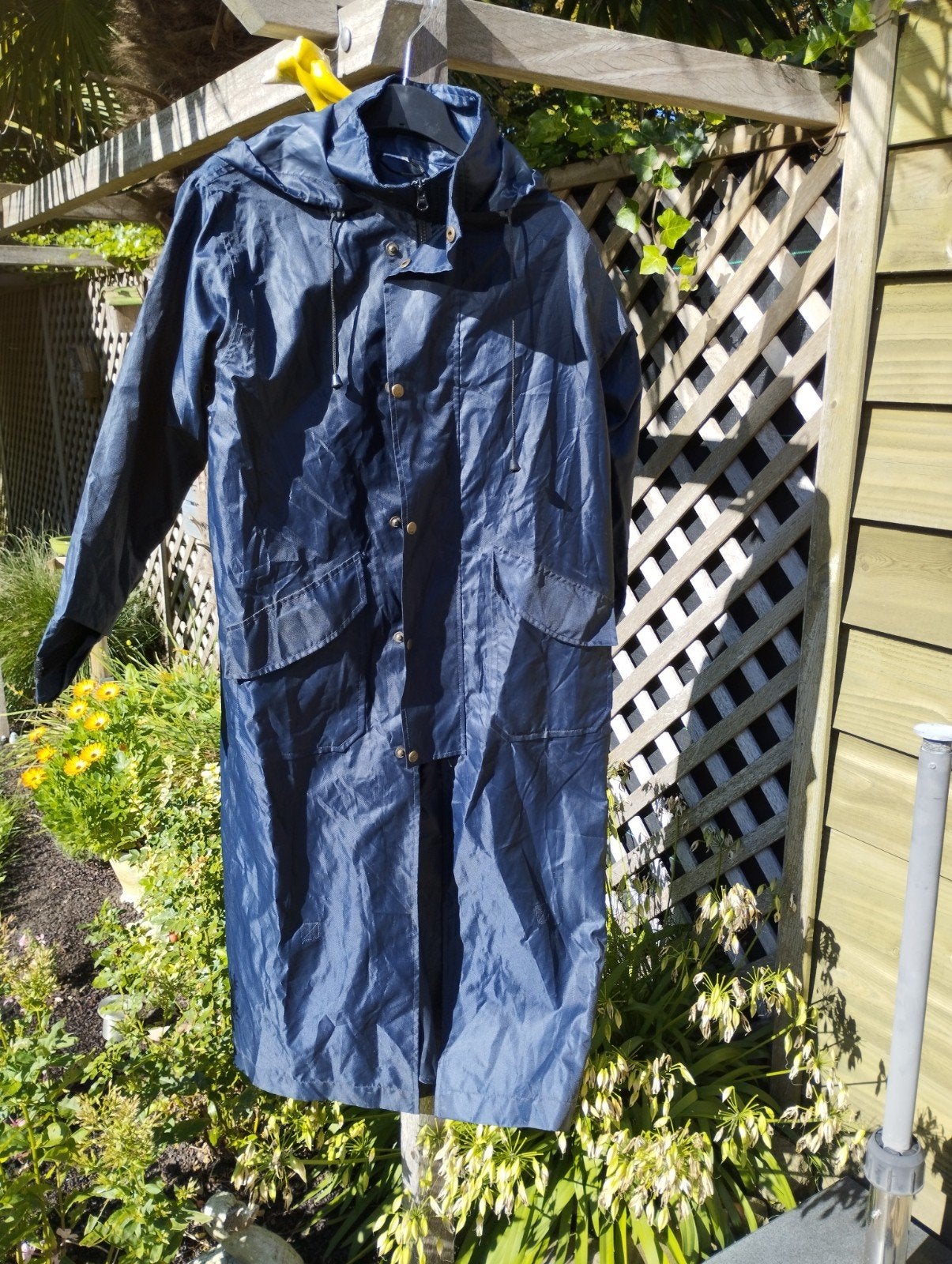Paardrij regenjas met capuchon, Dieren en Toebehoren, Blauw, Gebruikt, Ritssluiting, Ophalen of Verzenden