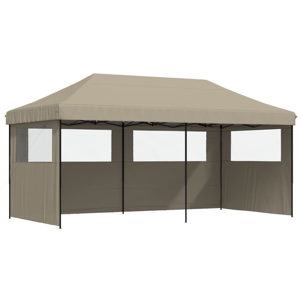 Partytent inklapbaar pop-up met 3 zijwanden taupe-nieuw-, Tuin en Terras, Partytenten, Opvouwbaar, ., Nieuw, .